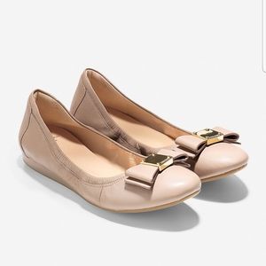 Cole Haan beige Tali bow ballet flats